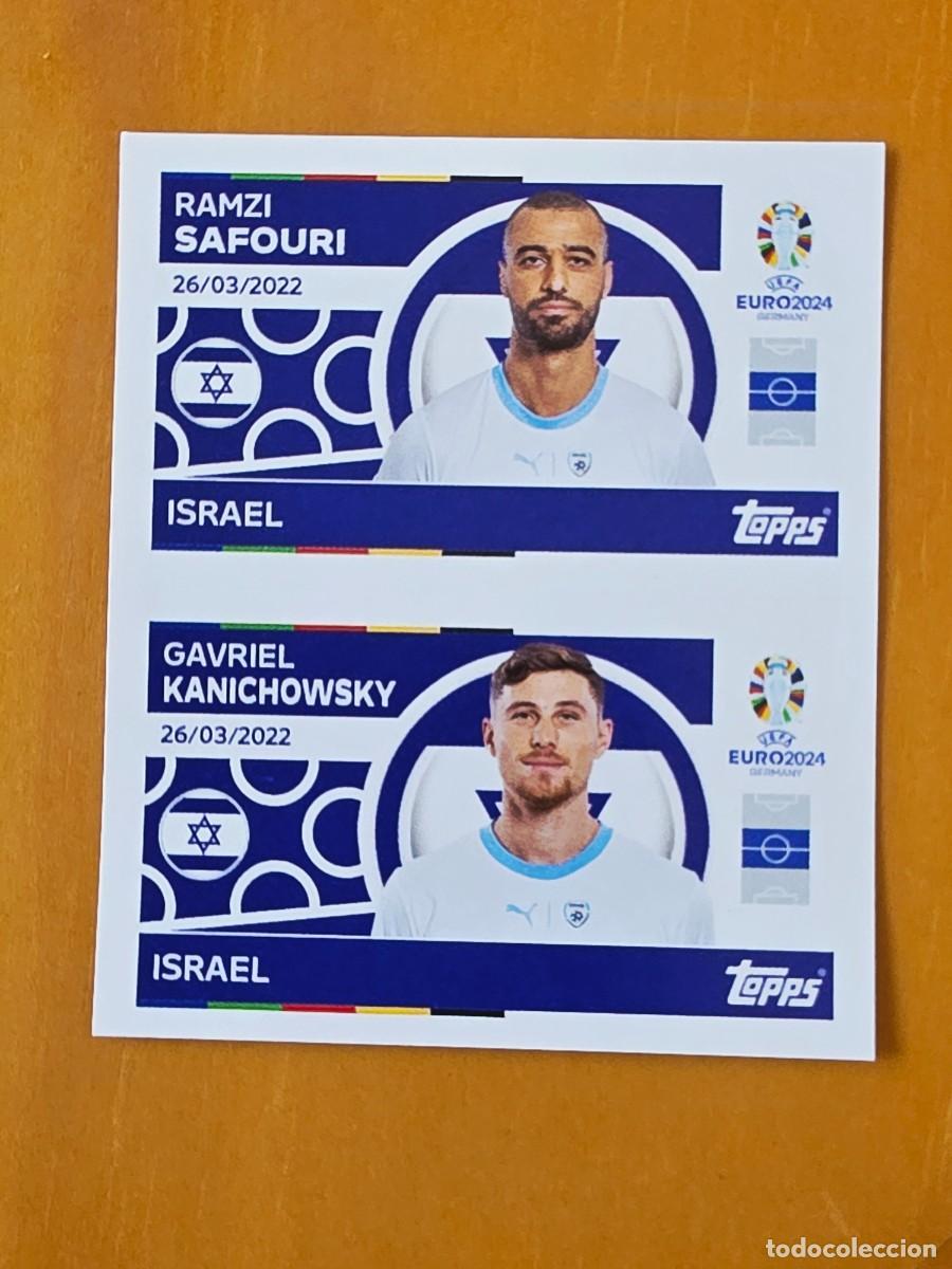 Cromos de f&uacute;tbol: ISR 12 y 13 Ramzi Safouri / Kanochowsky, Israel, Topps UEFA Euro 2024, Eurocopa Germany 24 sticker