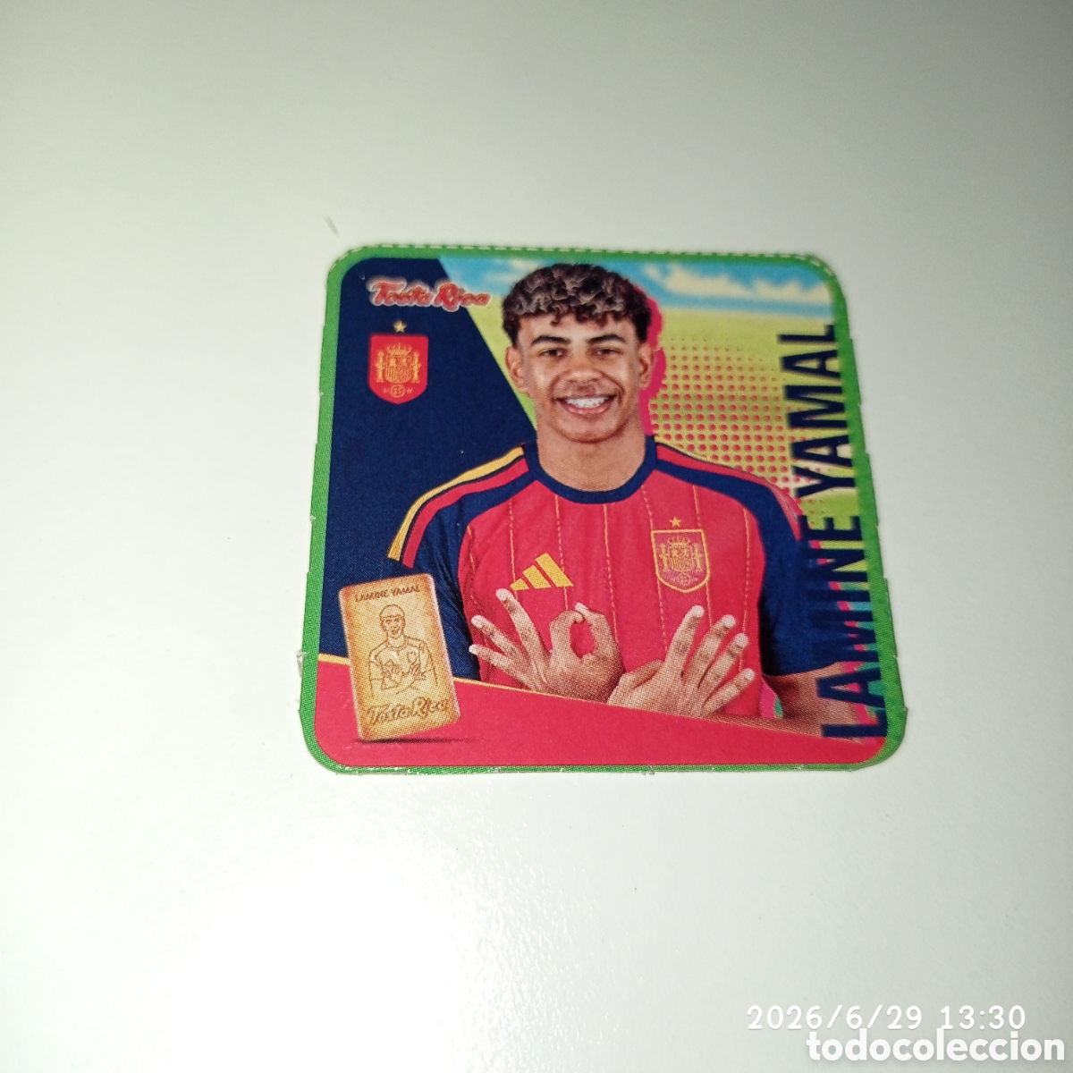 Cromos de f&uacute;tbol: Lamine yamal espa&ntilde;a coleccion de la galleta tosta rica cromo de carton