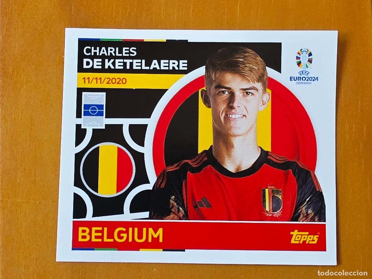 Cromos de f&uacute;tbol: BEL 14 Charles de Ketelaere, B&eacute;lgica, Topps UEFA Euro 2024, Eurocopa Germany 24 sticker