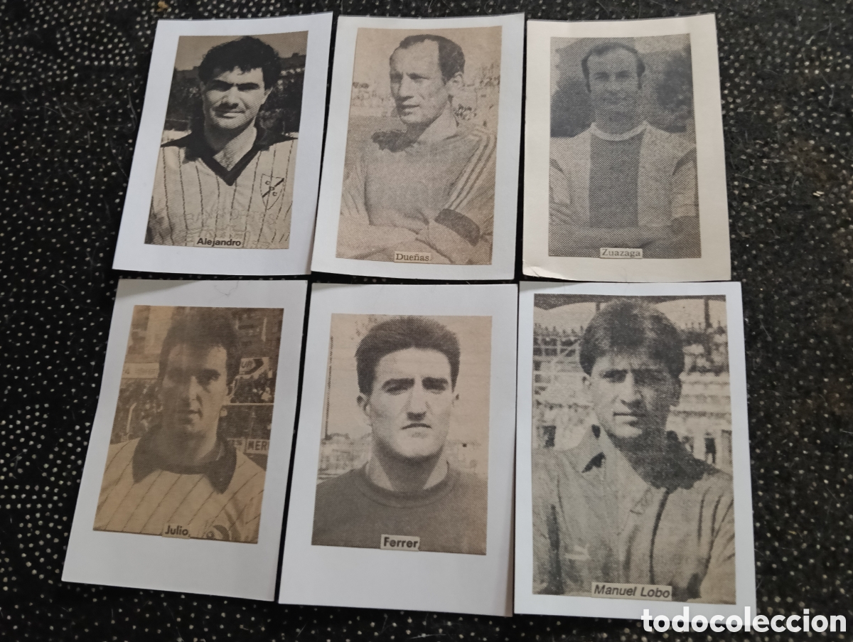 Cromos de f&uacute;tbol: Lote de 6 recortes ARAGON - Equipos variados de Futbol selecci&oacute;n de jugadores con nombres, todos son