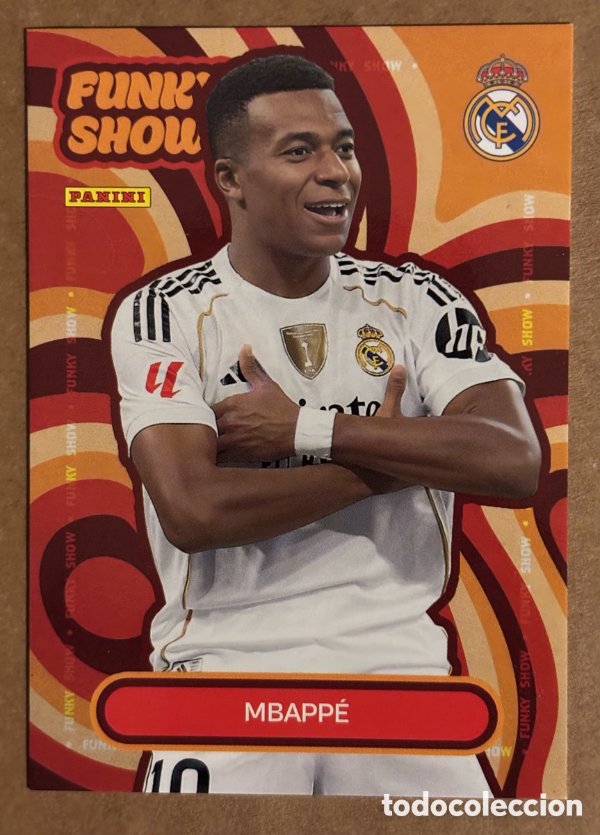 Cromos de f&uacute;tbol: KYLIAN MBAPP&Eacute; (REAL MADRID). CARTA FUNKY SHOW PANINI CLUB REAL MADRID 2025/26.