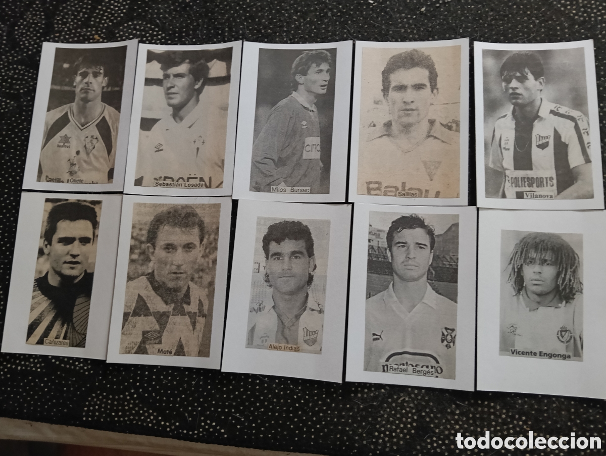 Cromos de f&uacute;tbol: Lote de 10 recortes - Equipos Espa&ntilde;oles variados de Futbol selecci&oacute;n de jugadores con nombres, todo