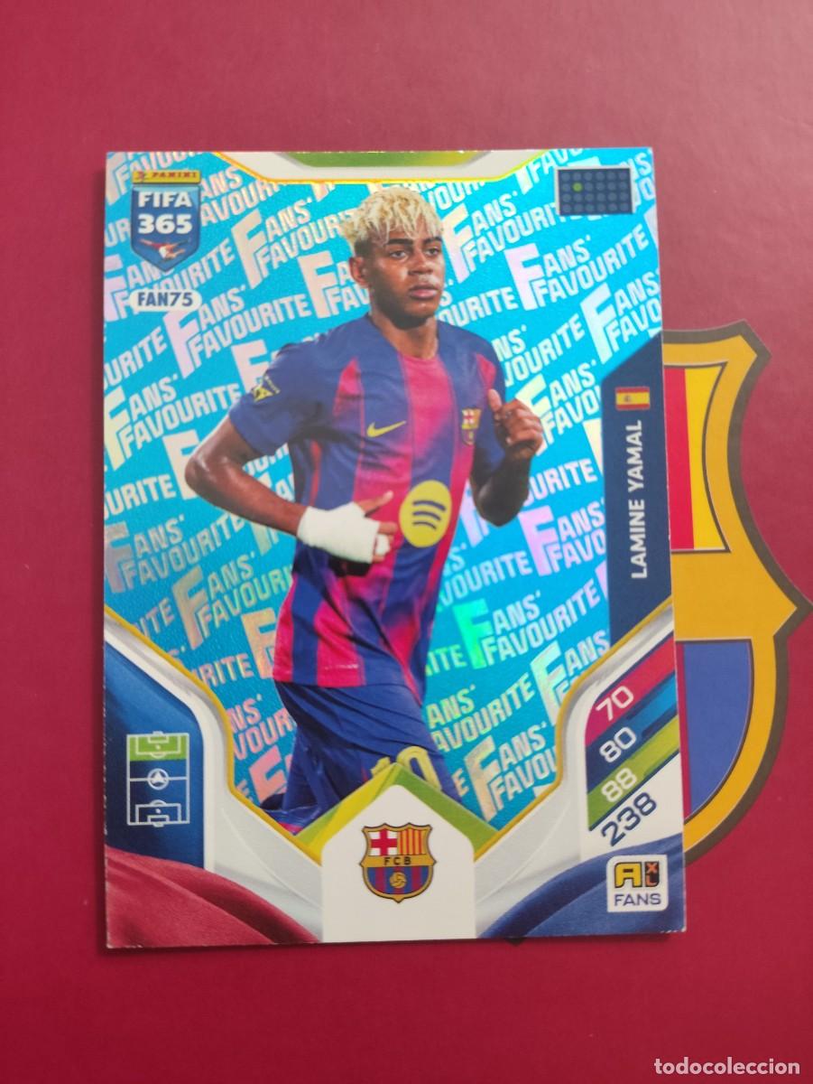 Cromos de f&uacute;tbol: FAN75 LAMINE YAMAL BARCELONA FANS FAVOURITE FIFA 365 AZUL BLUE 2025 2026 25 26