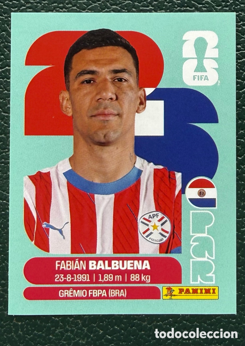 Football Stickers: PAR 5 FABIAN BALBUENA PARAGUAY CROMOS ALBUM FIFA WORLD CUP MUNDIAL 2026 PANINI