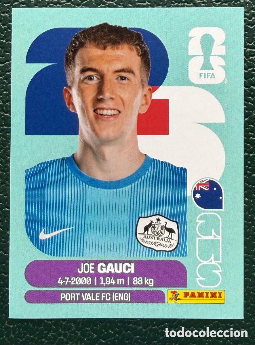 Cromos de Futebol: AUS 3 JOE GAUCI AUSTRALIA CROMOS ALBUM FIFA WORLD CUP MUNDIAL 2026 PANINI
