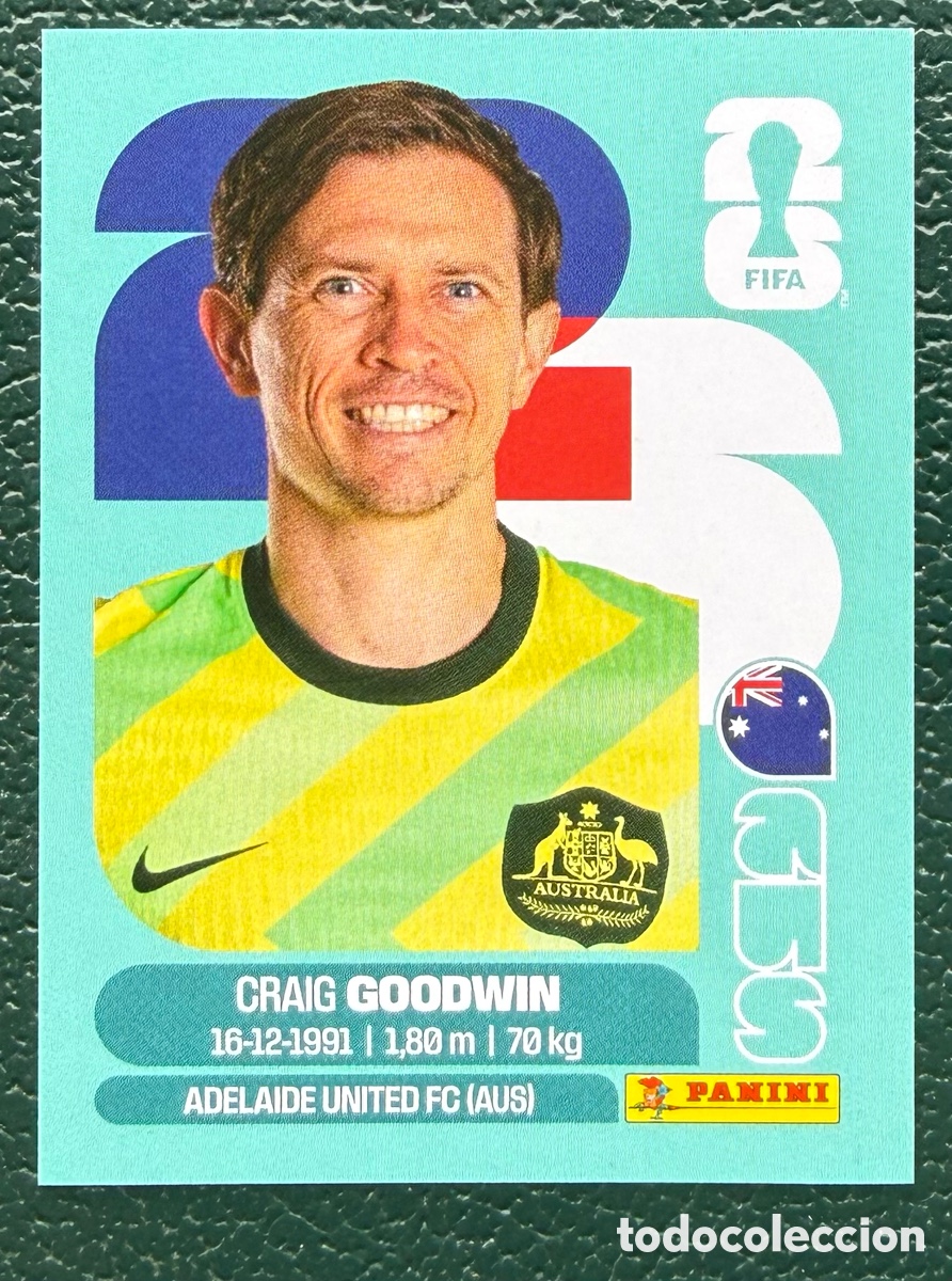 Cromos de Futebol: AUS 17 CRAIG GOODWIN AUSTRALIA CROMOS ALBUM FIFA WORLD CUP MUNDIAL 2026 PANINI