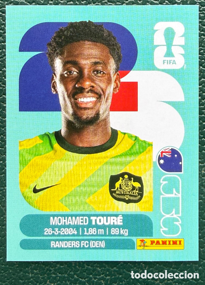 Cromos de Futebol: AUS 20 MOHAMED TOURE AUSTRALIA CROMOS ALBUM FIFA WORLD CUP MUNDIAL 2026 PANINI