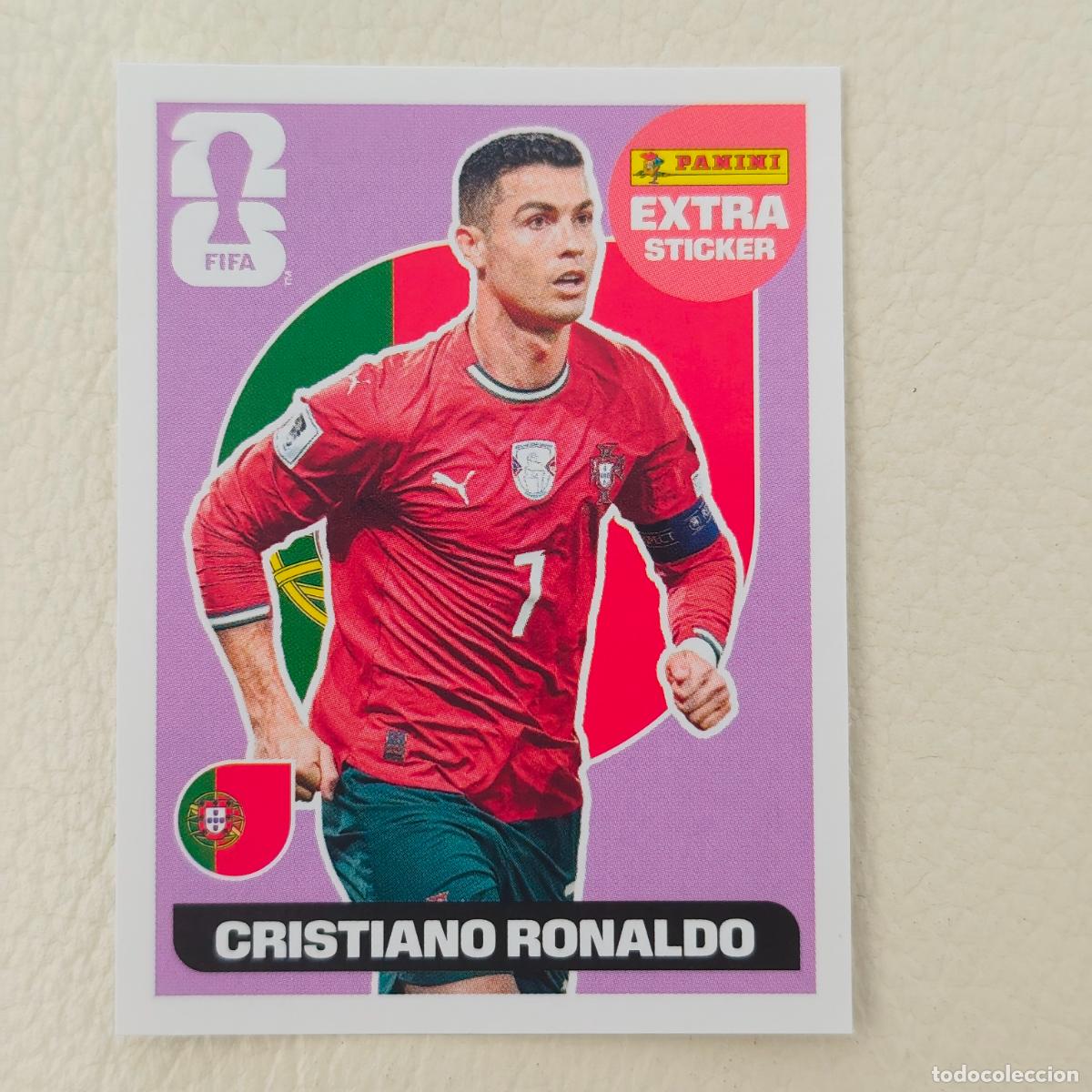 Cromos de f&uacute;tbol: CRISTIANO RONALDO PORTUGAL Extra Sticker Panini world cup 2026 purpura