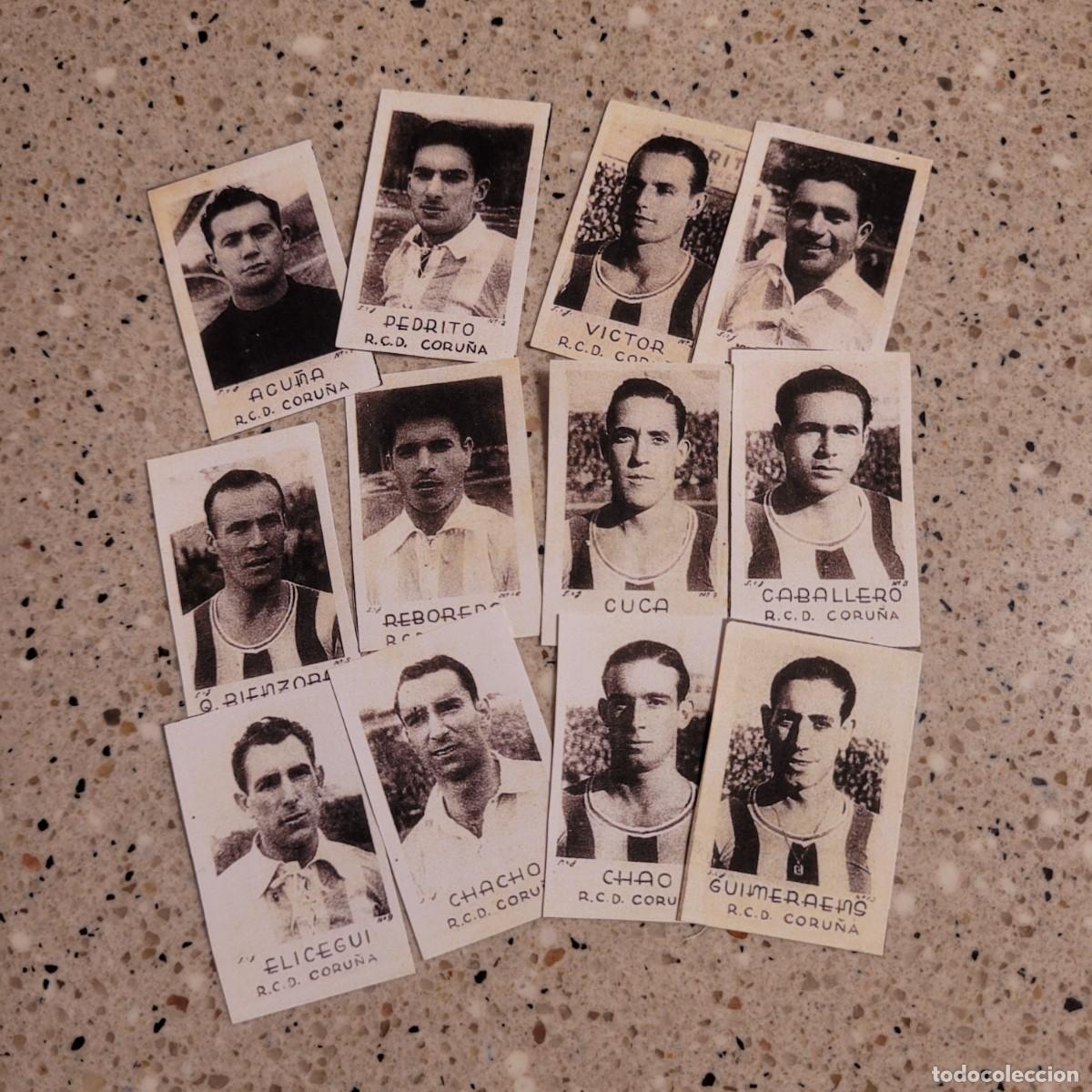 Cromos de f&uacute;tbol: DEPORTIVO CORU&Ntilde;A EQUIPO COMPLETO FUTBOL TEMPORADA 1942 LEER COMENTARIOS