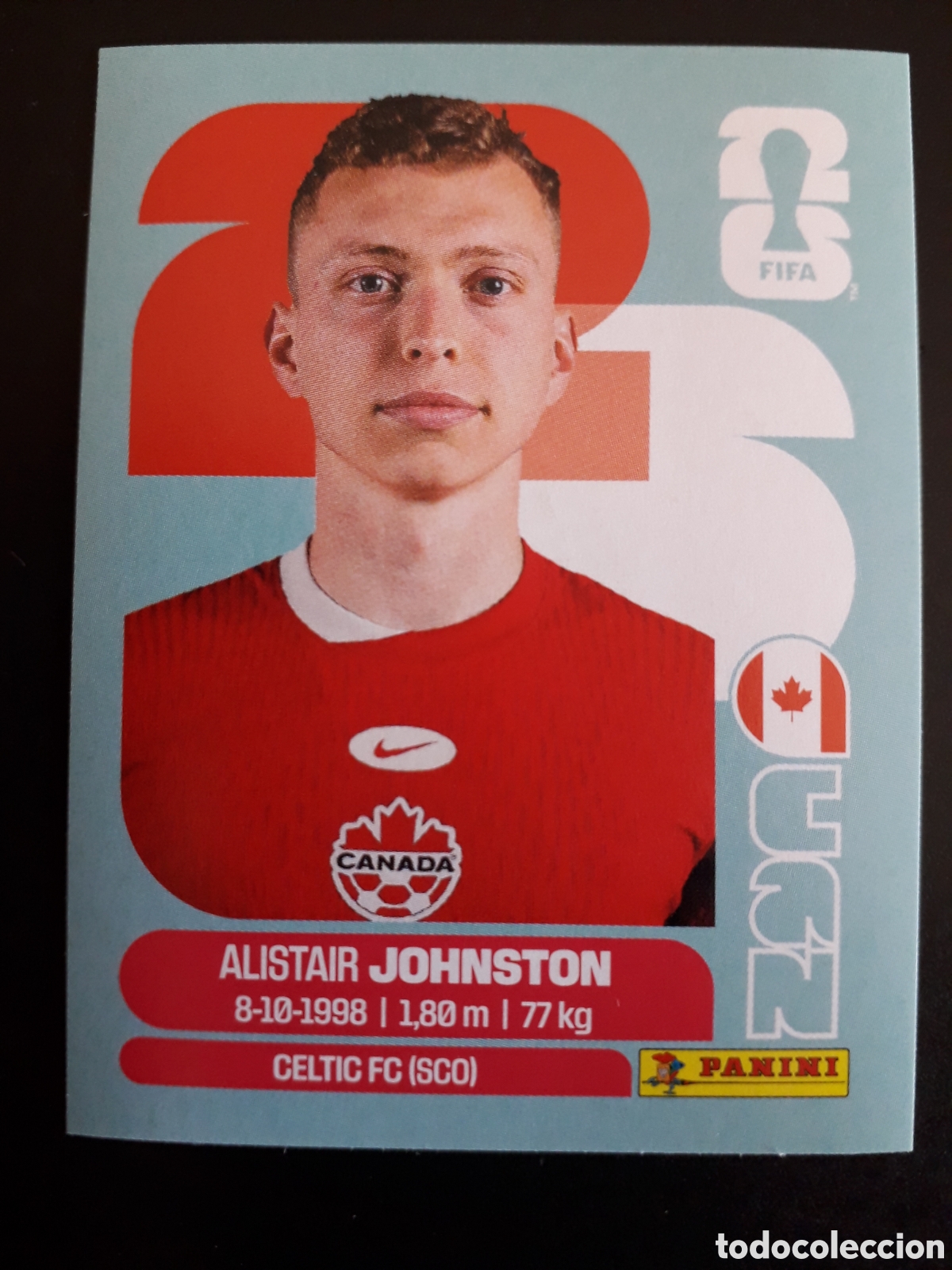 Cromos de f&uacute;tbol: JOHNSTON CANAD&Aacute; CAN 4 MUNDIAL F&Uacute;TBOL 2026 FIFA WORLD CUP PANINI SIN PEGAR PEDIDO M&Iacute;NIMO 3&euro;