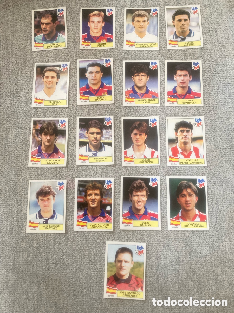 Cromos de f&uacute;tbol: Set completo Espa&ntilde;a mundial Usa 94-1994-version Rara-Spain-World Cup-Panini