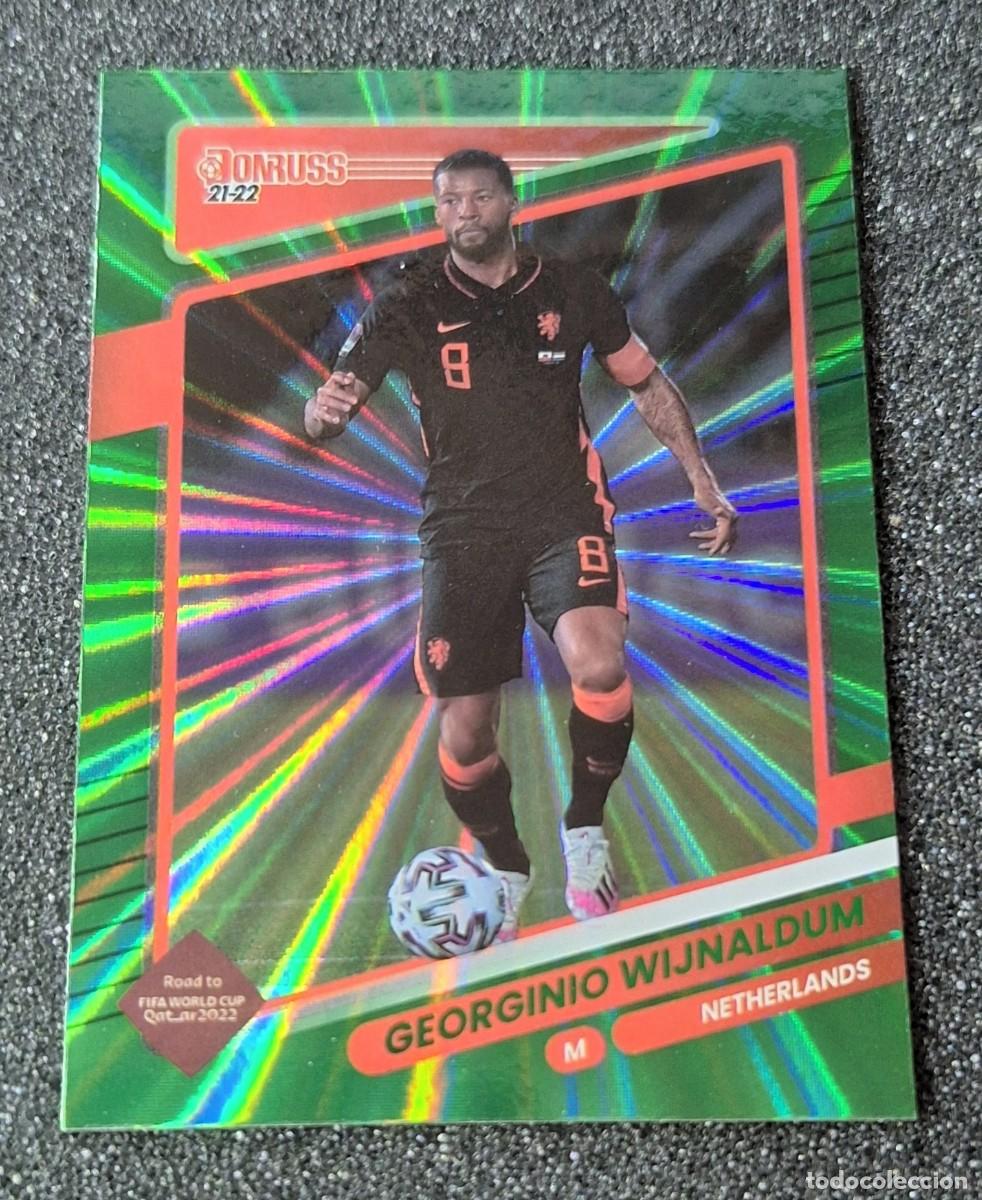 Cromos de f&uacute;tbol: Georginio Wijnaldum Nederland Panini Donruss Soccer #99 Green Holo Laser