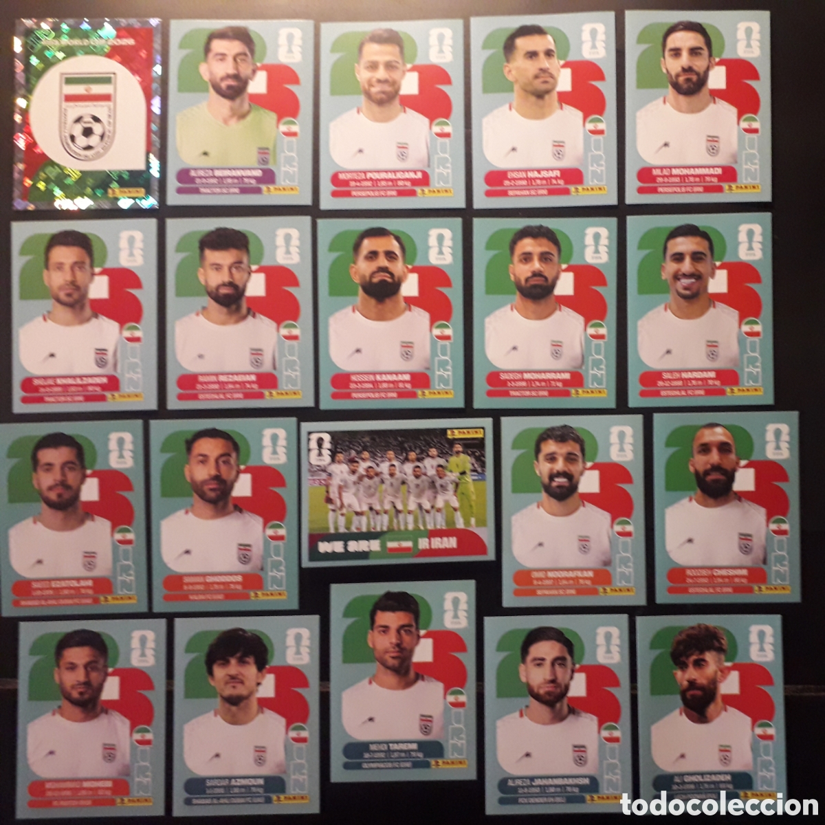 Cromos de f&uacute;tbol: 20 CROMOS IR&Aacute;N, EQUIPO COMPLETO MUNDIAL F&Uacute;TBOL 2026 FIFA WORLD CUP PANINI SIN PEGAR PEDIDO M&Iacute;NIMO 3&euro;