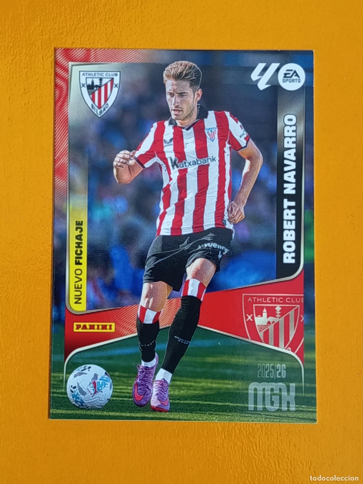 Cartes &agrave; collectionner de Football: 451 ROBERT NAVARRO. NUEVO FICHAJE. ATHLETIC CLUB BILBAO. MEGACRACKS 2025-26. PANINI