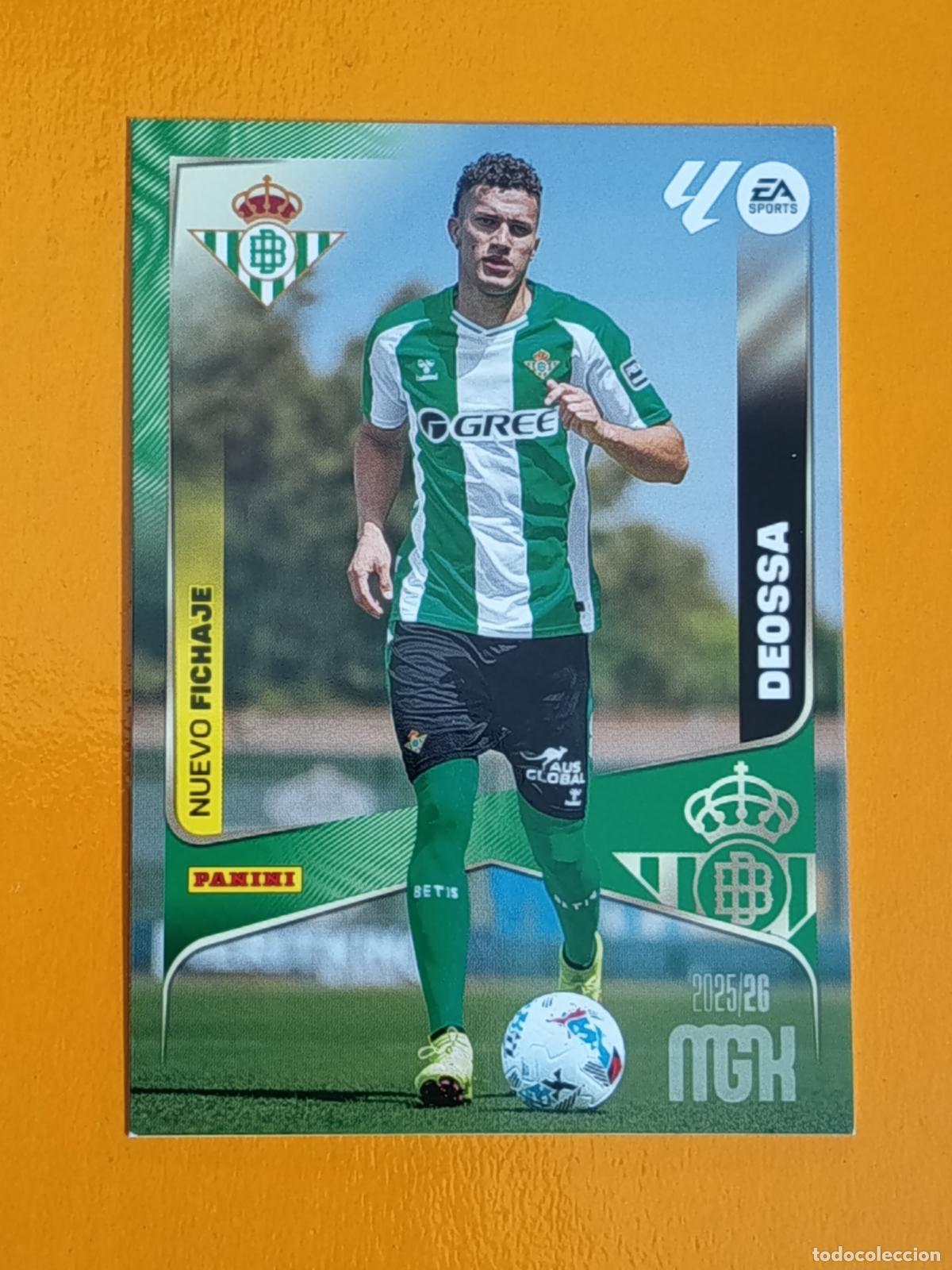 Fu&szlig;ball-Sticker: 469 DEOSSA. NUEVO FICHAJE. REAL BETIS. MEGACRACKS 2025-26. PANINI