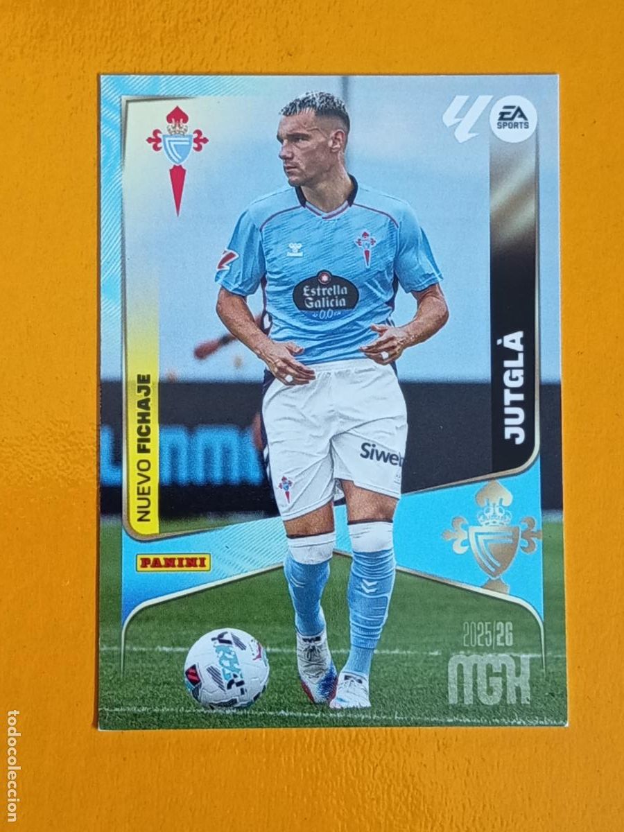 Fu&szlig;ball-Sticker: 443 JUTGL&Aacute;. NUEVO FICHAJE. R.C. CELTA DE VIGO. MEGACRACKS 2025-26. PANINI