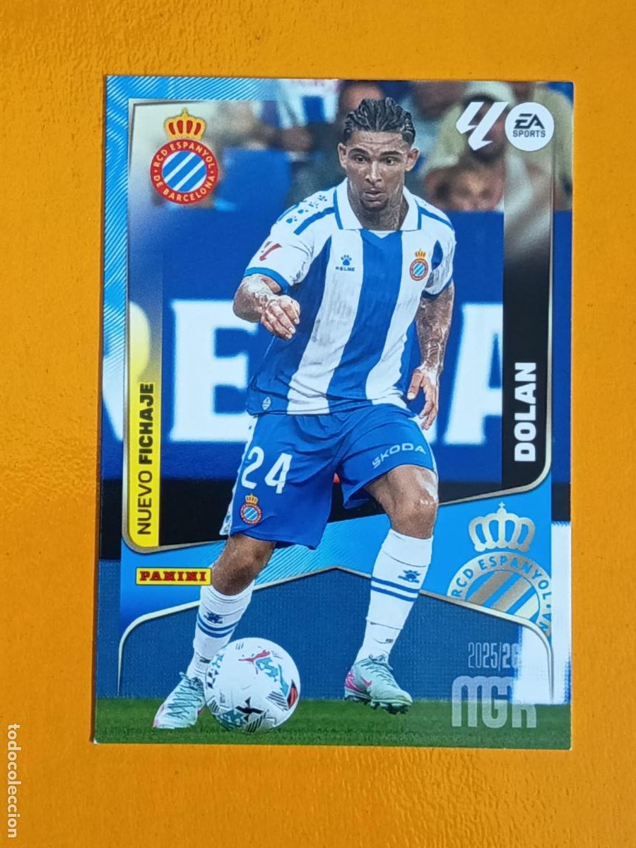 Cromos de f&uacute;tbol: 465 DOLAN. NUEVO FICHAJE. R.C.D. ESPA&Ntilde;OL. MEGACRACKS 2025-26. PANINI