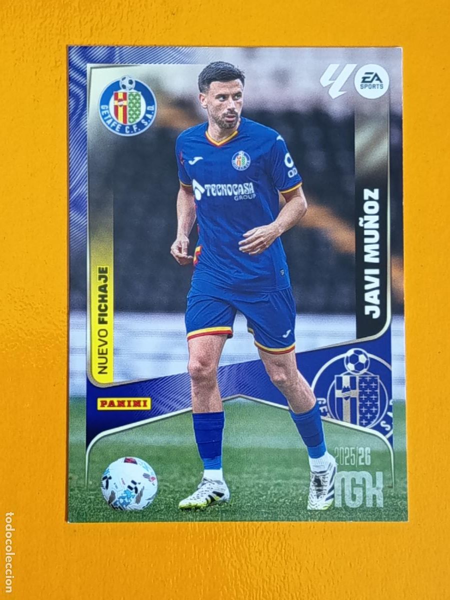 Cromos de f&uacute;tbol: 454 JAVI MU&Ntilde;OZ. NUEVO FICHAJE. GETAFE C.F. MEGACRACKS 2025-26. PANINI