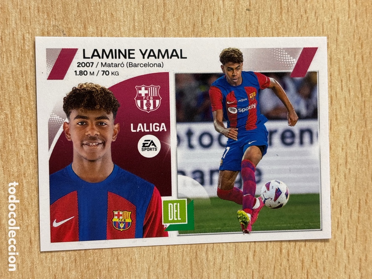 Fu&szlig;ball-Sticker: Lamine Yamal rookie 19 Bis Coloca FC Barcelona Ediciones Este 2023-24 nuevo