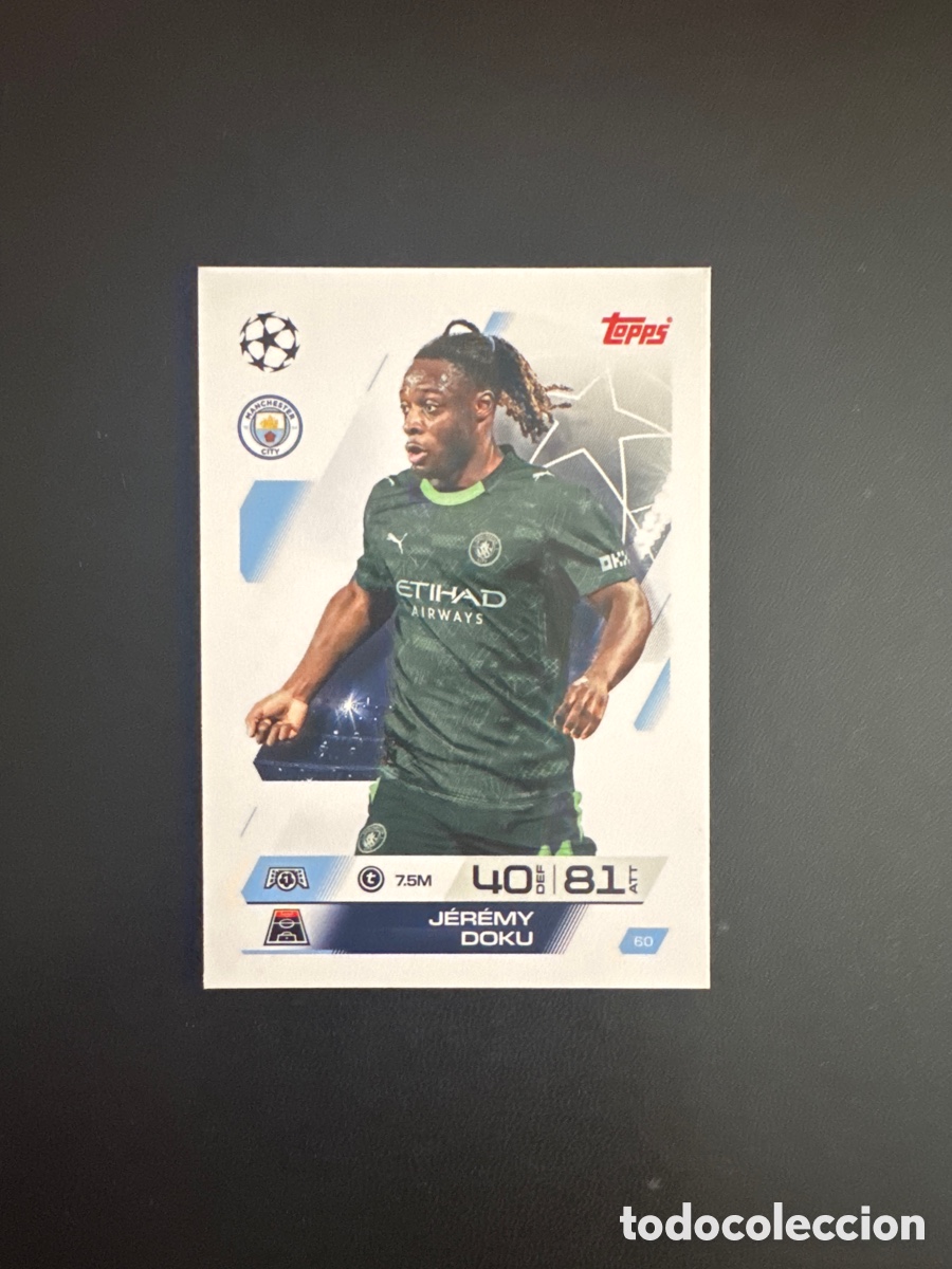Cromos de f&uacute;tbol: DOKU MANCHESTER CITY NUMERO 60 MATCH ATTAX 2025 2026