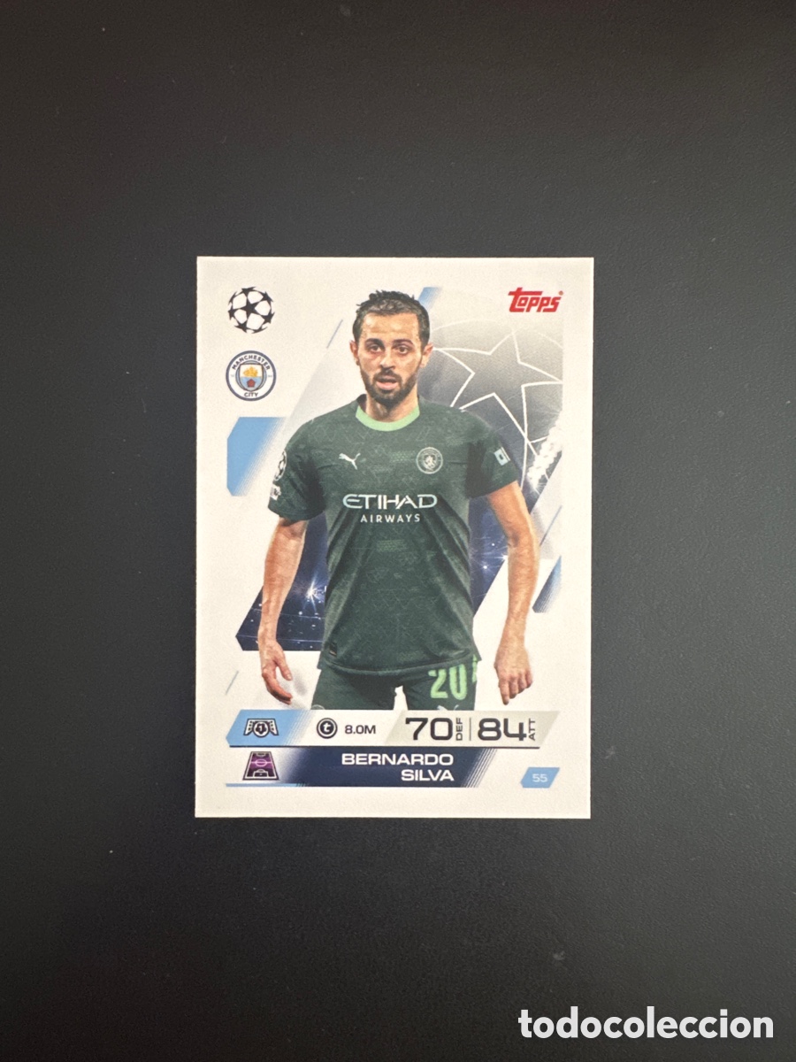 Cromos de f&uacute;tbol: BERNARDO SILVA MANCHESTER CITY NUMERO 55 MATCH ATTAX 2025 2026