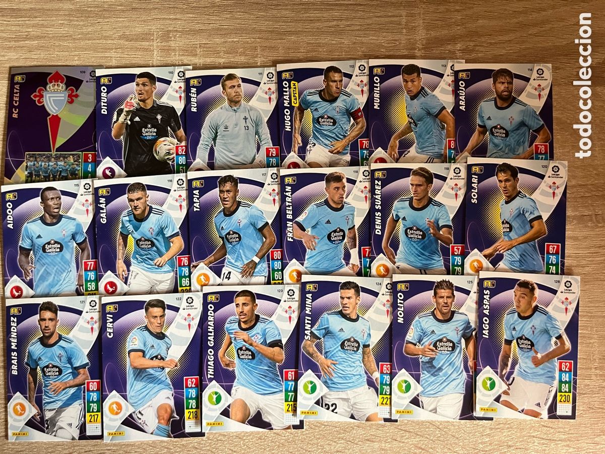 Figurine di Calcio: CELTA DE VIGO ADRENALYN 2021 2022 21 22 LOTE EQUIPO TEAM B&Aacute;SICO COMPLETO