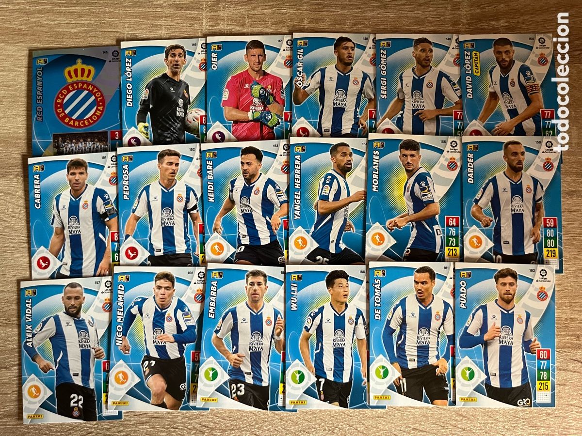 Figurine di Calcio: ESPA&Ntilde;OL ESPANYOL ADRENALYN 2021 2022 21 22 LOTE EQUIPO TEAM B&Aacute;SICO COMPLETO