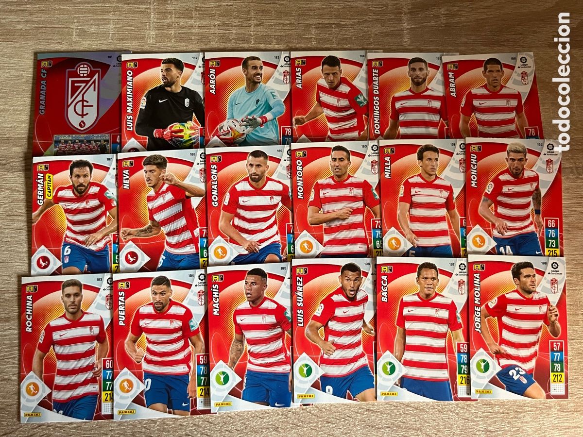 Figurine di Calcio: GRANADA CF ADRENALYN 2021 2022 21 22 LOTE EQUIPO TEAM B&Aacute;SICO COMPLETO