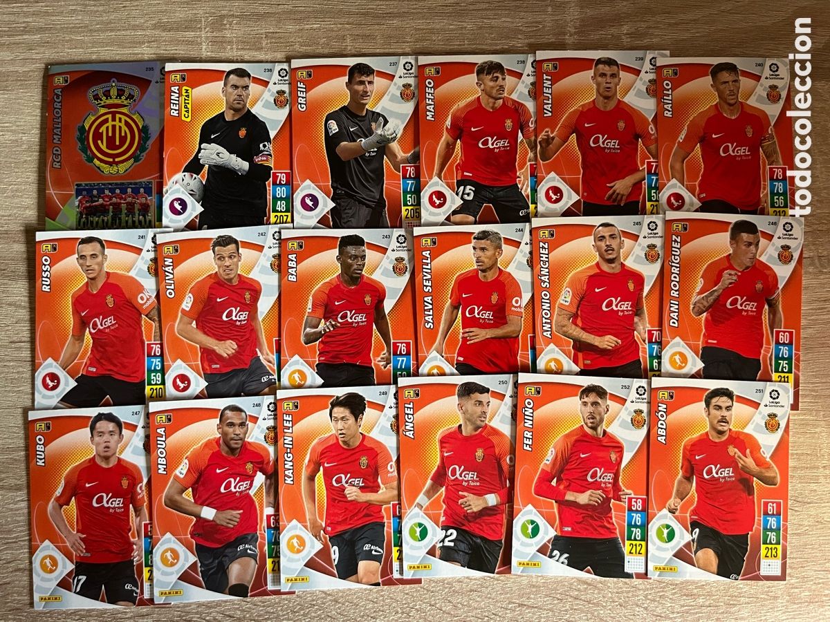 Figurine di Calcio: MALLORCA ADRENALYN 2021 2022 21 22 LOTE EQUIPO TEAM B&Aacute;SICO COMPLETO