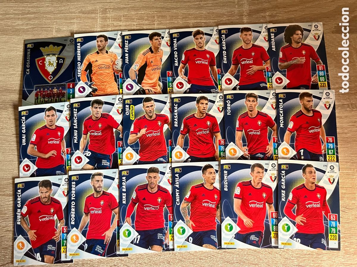 Figurine di Calcio: OSASUNA ADRENALYN 2021 2022 21 22 LOTE EQUIPO TEAM B&Aacute;SICO COMPLETO