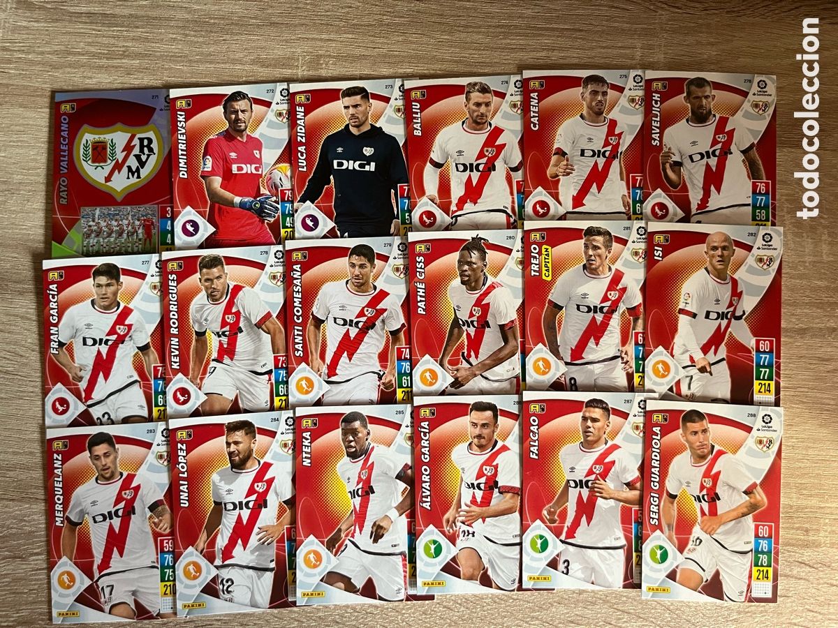 Figurine di Calcio: RAYO VALLECANO ADRENALYN 2021 2022 21 22 LOTE EQUIPO TEAM B&Aacute;SICO COMPLETO