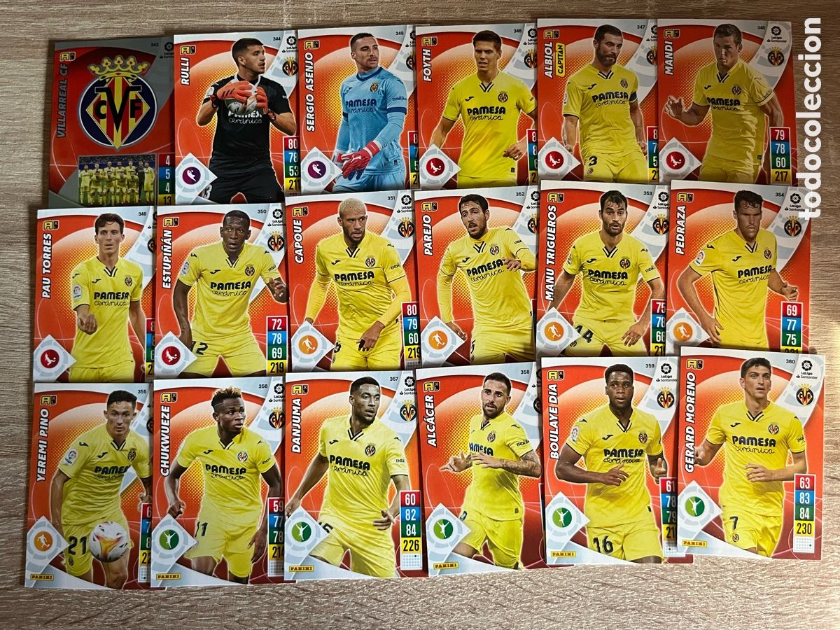 Cartes &agrave; collectionner de Football: VILLARREAL ADRENALYN 2021 2022 21 22 LOTE EQUIPO TEAM B&Aacute;SICO COMPLETO