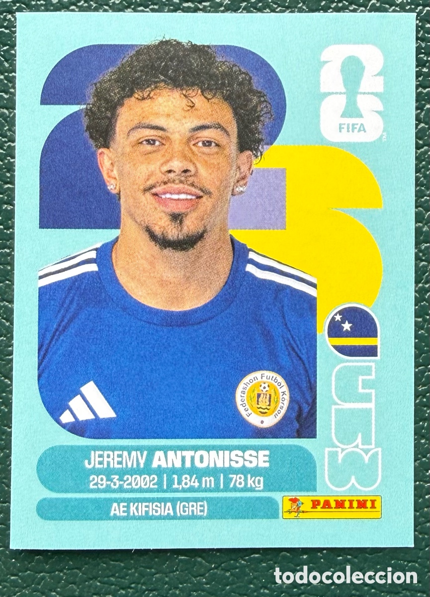 Cromos de Futebol: CUW 18 JEREMY ANTONISSE CURA&Ccedil;AO CROMOS ALBUM FIFA WORLD CUP MUNDIAL 2026 PANINI