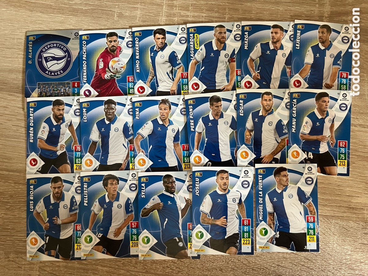 Cromos de f&uacute;tbol: ALAV&Eacute;S ADRENALYN 2021 2022 21 22 LOTE EQUIPO TEAM B&Aacute;SICO COMPLETO