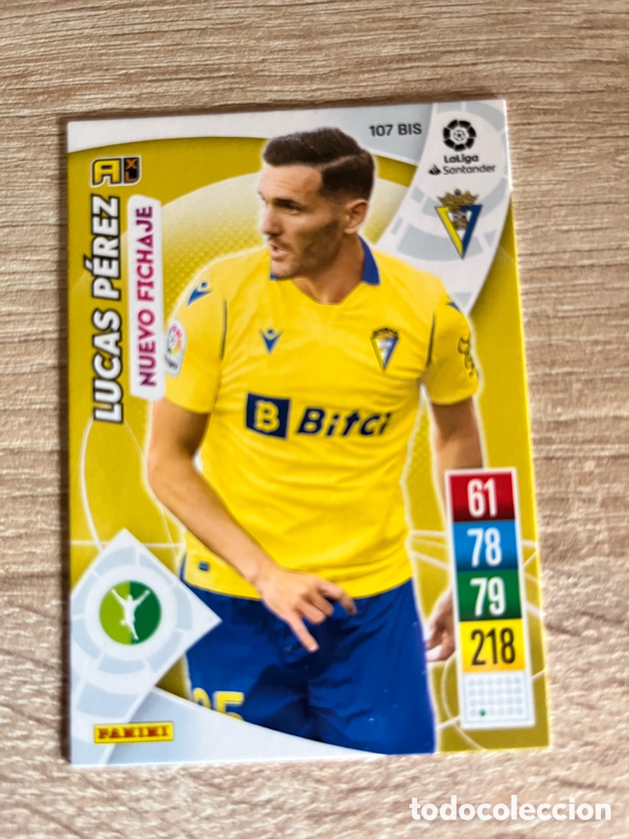 Figurine di Calcio: 107 BIS LUCAS P&Eacute;REZ NUEVO FICHAJE ADRENALYN 2021 2022 21 22 C&Aacute;DIZ