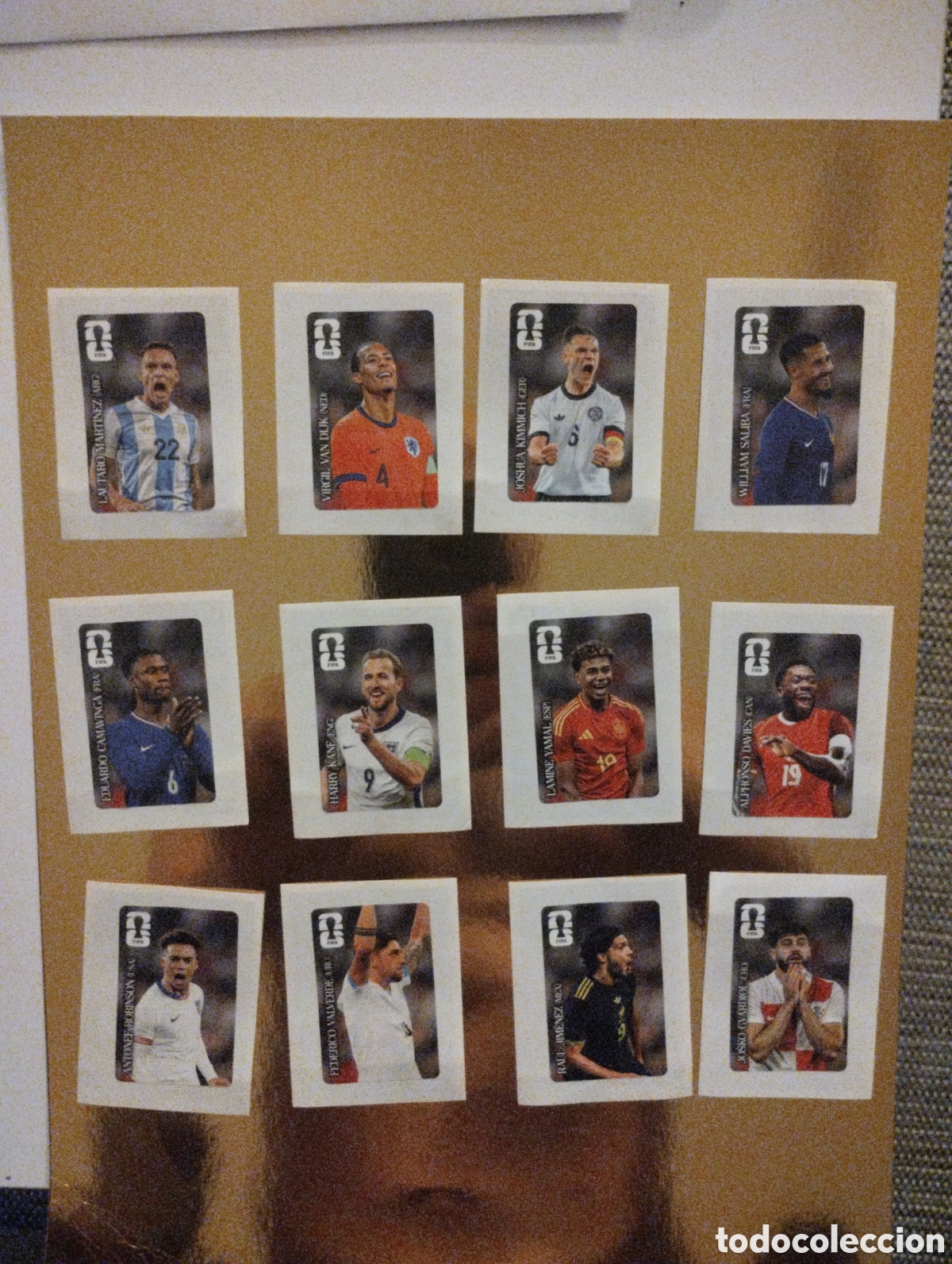 Cromos de f&uacute;tbol: Colecci&oacute;n completa de 12 cromos de Coca-Cola Mundial Panini originales de las etiquetas de Cocacola