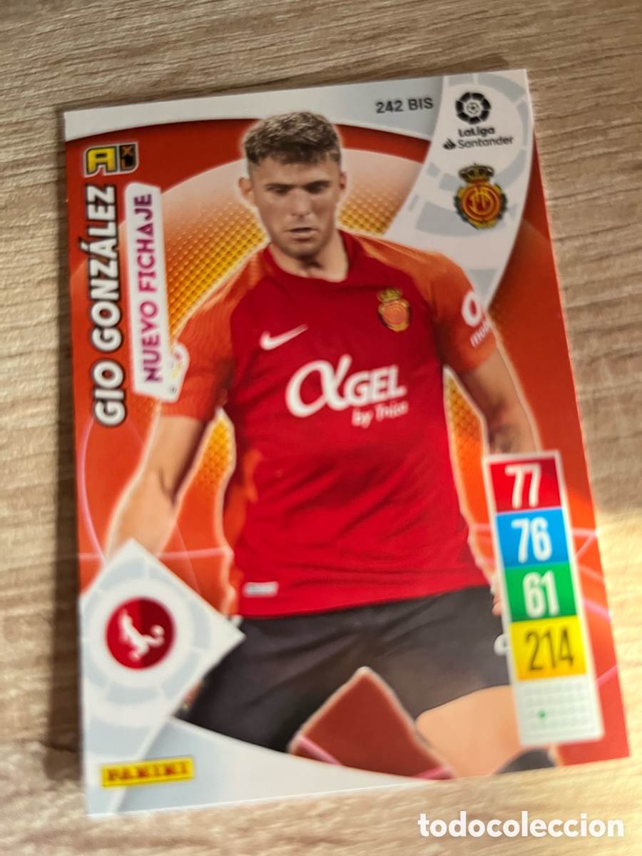 Cromos de f&uacute;tbol: 242 BIS GIO GONZ&Aacute;LEZ NUEVO FICHAJE ADRENALYN 2021 2022 21 22 MALLORCA