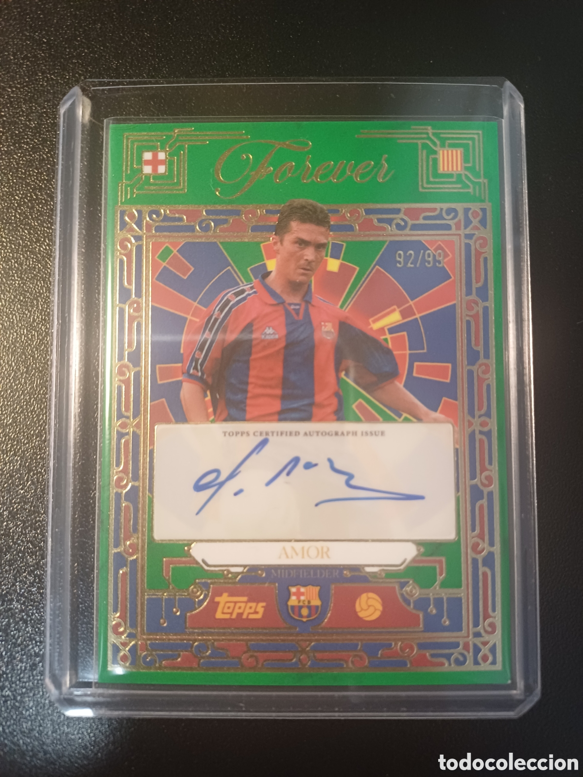 Cromos de f&uacute;tbol: #BV-AM GUILLERMO AMOR AUTOGRAFO 92/99 FC BARCELONA TOPPS FC BARCELONA SET 2026