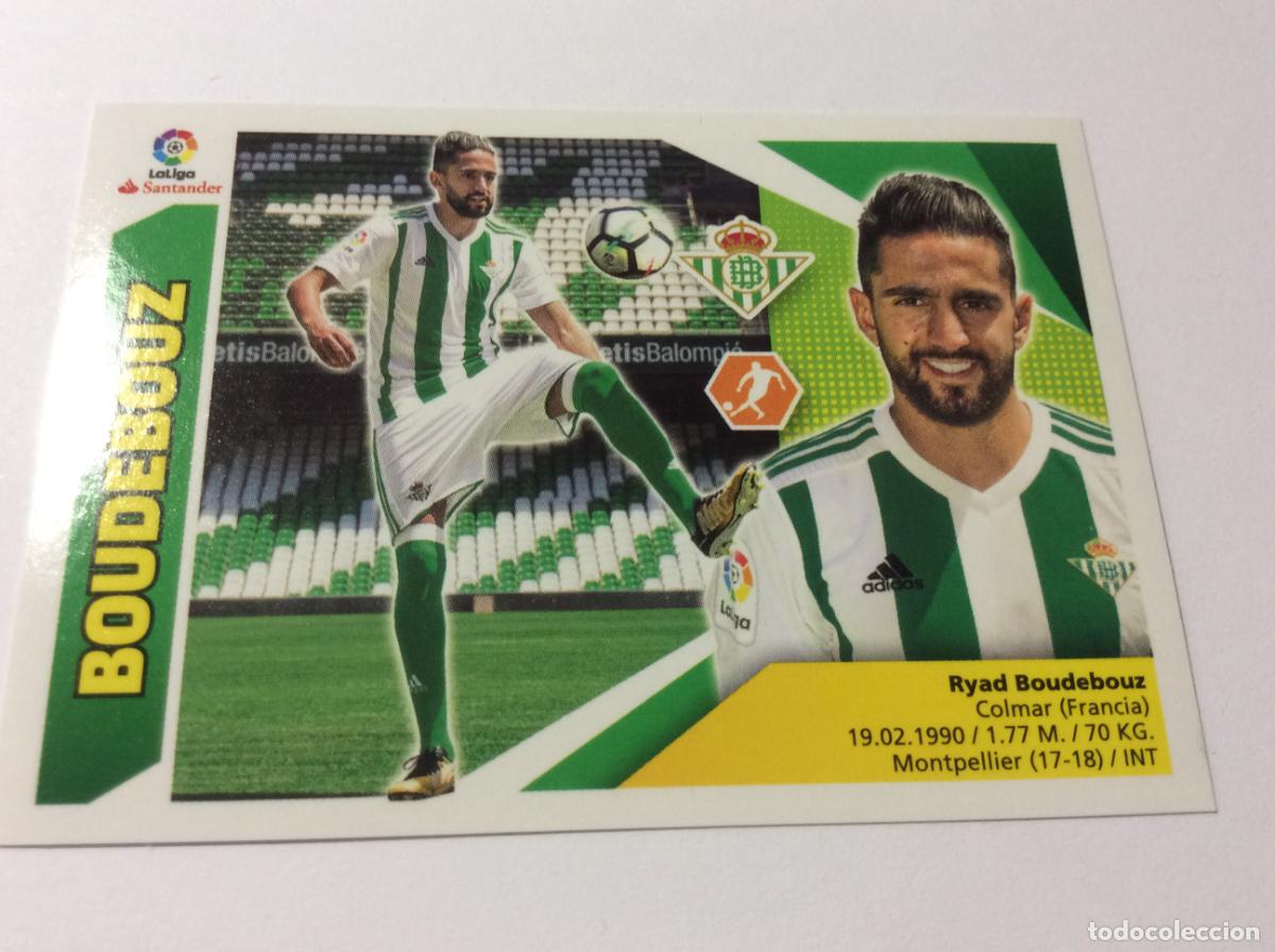 Cromos de f&uacute;tbol: Ryad Boudebouz Coloca 9 BIS Real BetisReal Betis Este 2017 2018 17 18 Panini