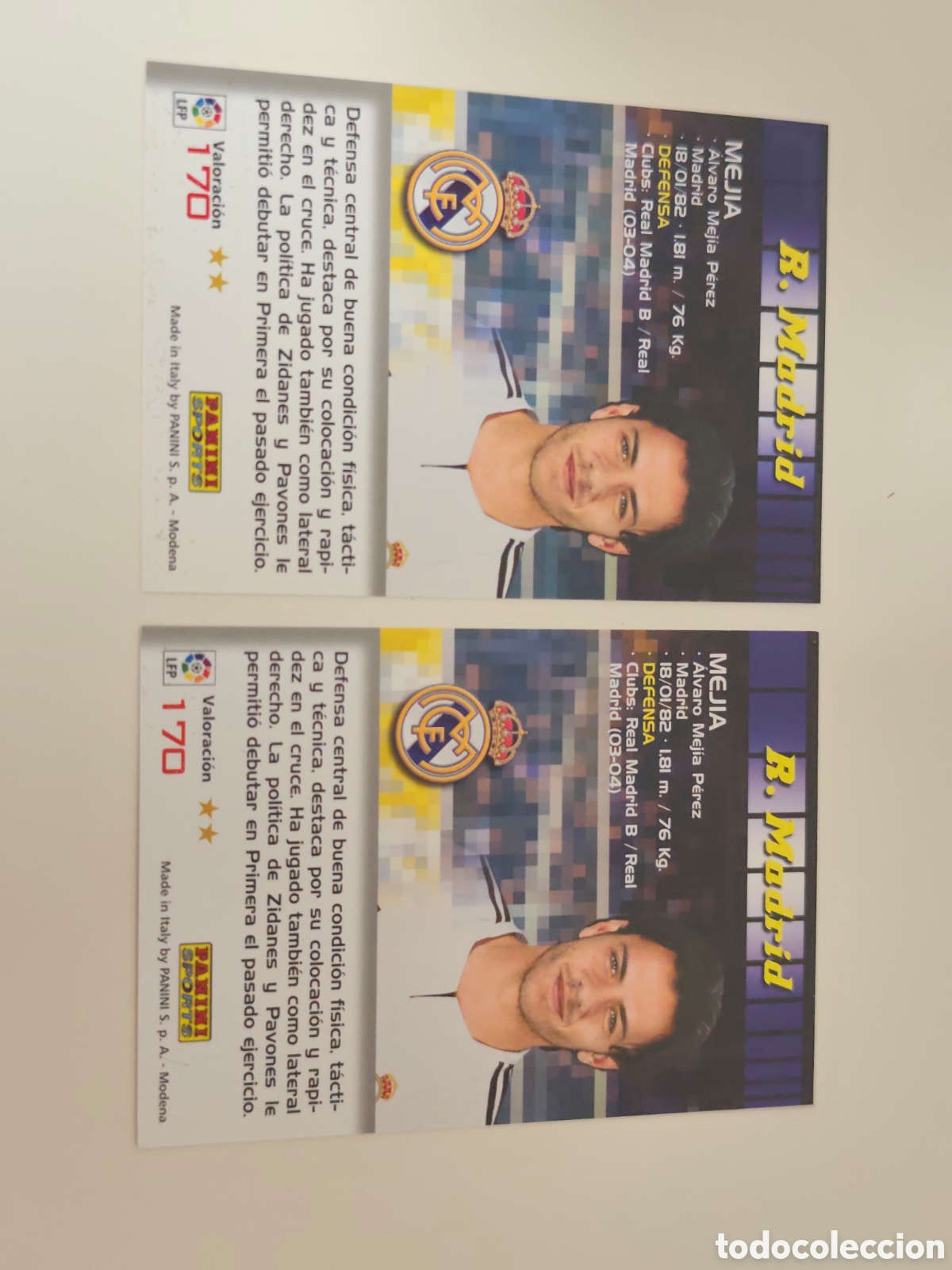 Cromos de f&uacute;tbol: DOBLE TRASERA N&Uacute;MERO.. 170 MEJ&Iacute;A REAL MADRID MEGACRACKS 2004 2005