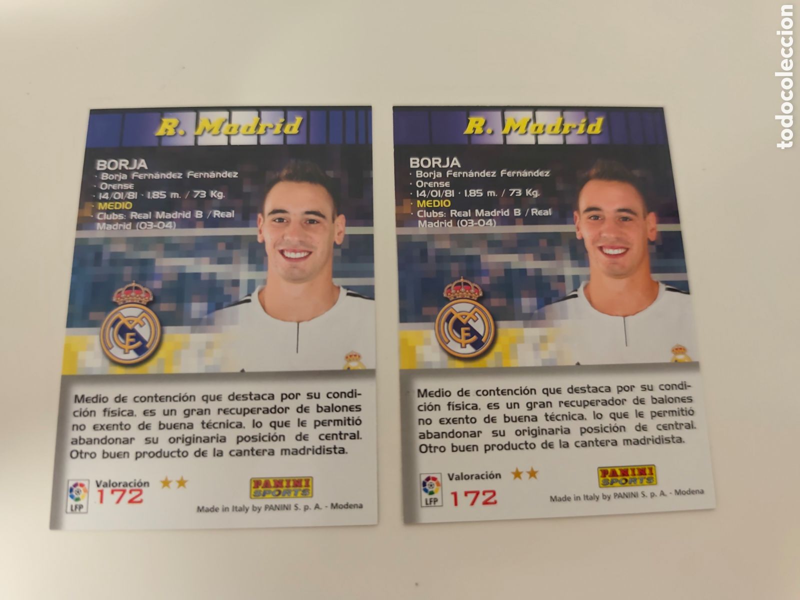 Cromos de f&uacute;tbol: DOBLE TRASERA N&Uacute;MERO.. 172 BORJA REAL MADRID MEGACRACKS 2004 2005