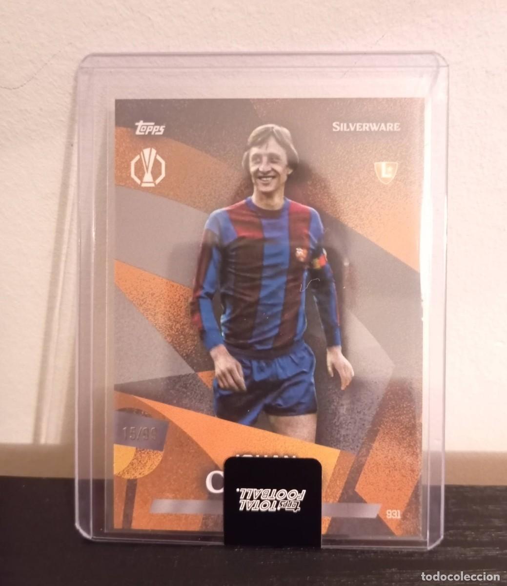 Cromos de f&uacute;tbol: -TOPPS TOTAL FOOTBALL 25-26 : JOHAN CRUYFF ( BARCELONA ) NUMERADA 15/99 . /99 SILVERWARE