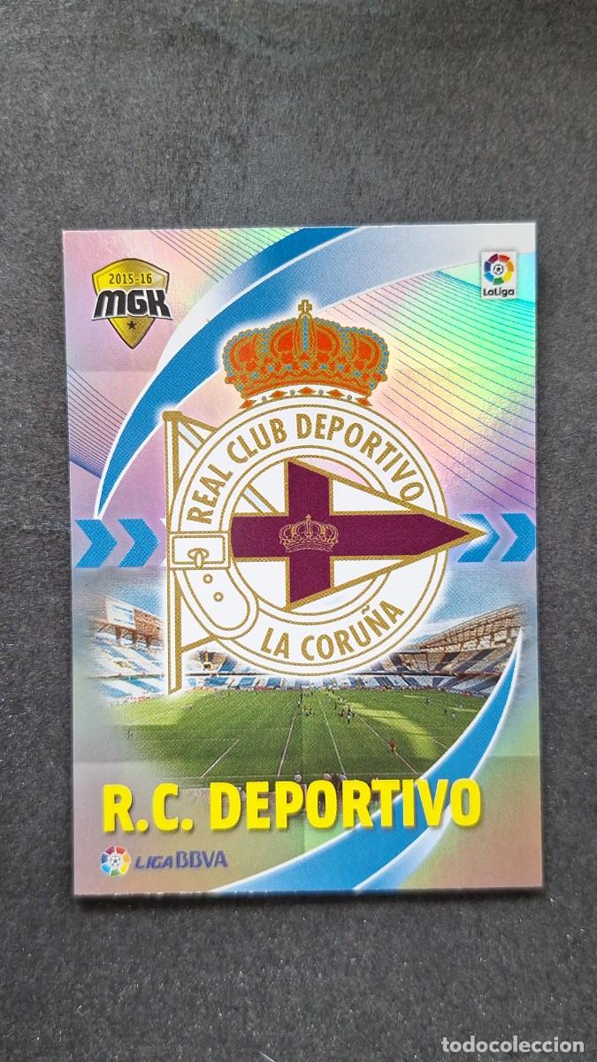Cromos de f&uacute;tbol: L1 ESCUDO DEPORTIVO DE LA CORU&Ntilde;A 136 PANINI MEGACRACKS 2015 2016 15 16