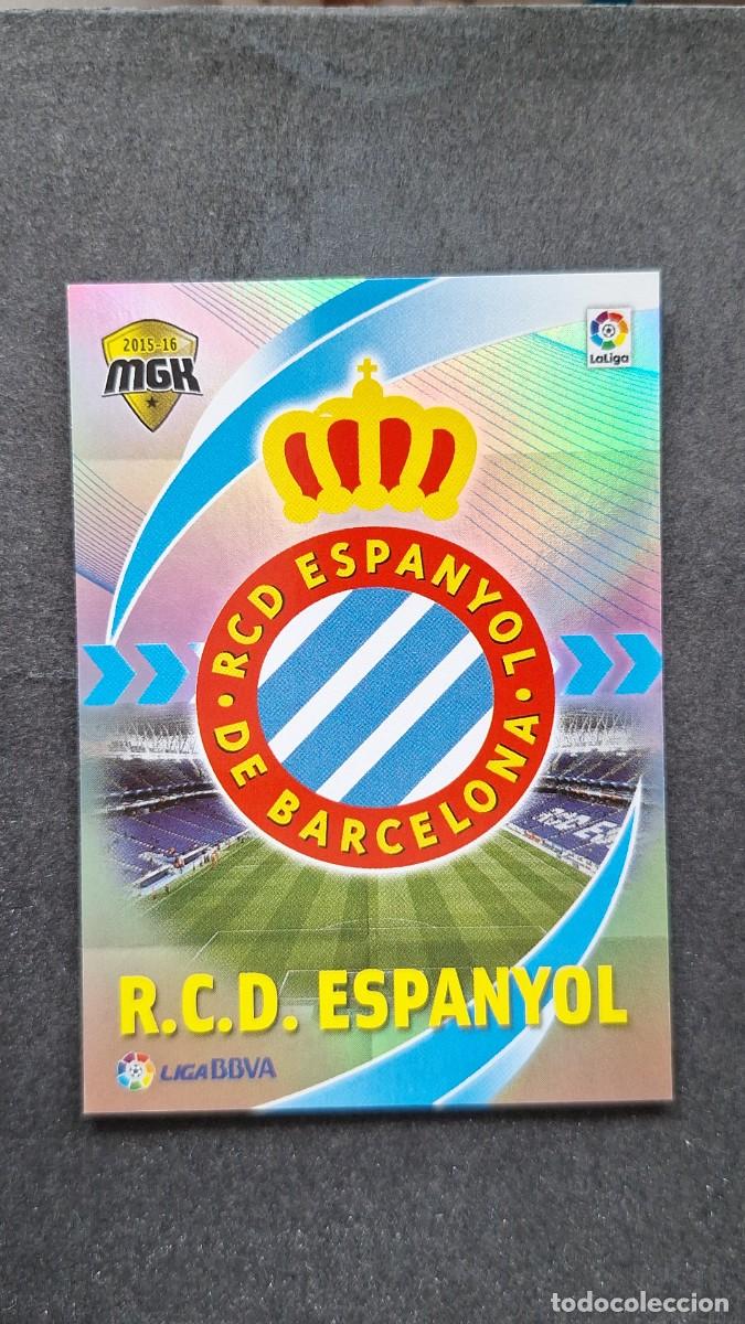 Cromos de f&uacute;tbol: L1 ESCUDO R. C. D. ESPA&Ntilde;OL 190 PANINI MEGACRACKS 2015 2016 15 16