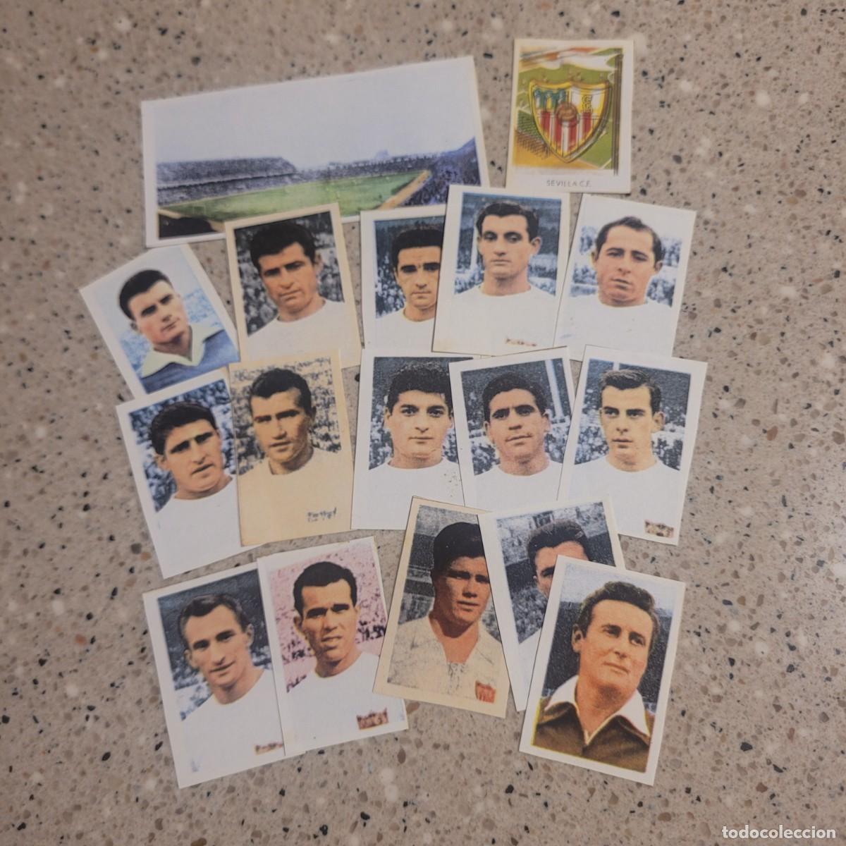 Cromos de f&uacute;tbol: LOTE DE 17 CROMOS DEL SEVILLA, COLECCION FUTBOL 1960 DE RUIZ ROMERO. LEER COMENTARIOS