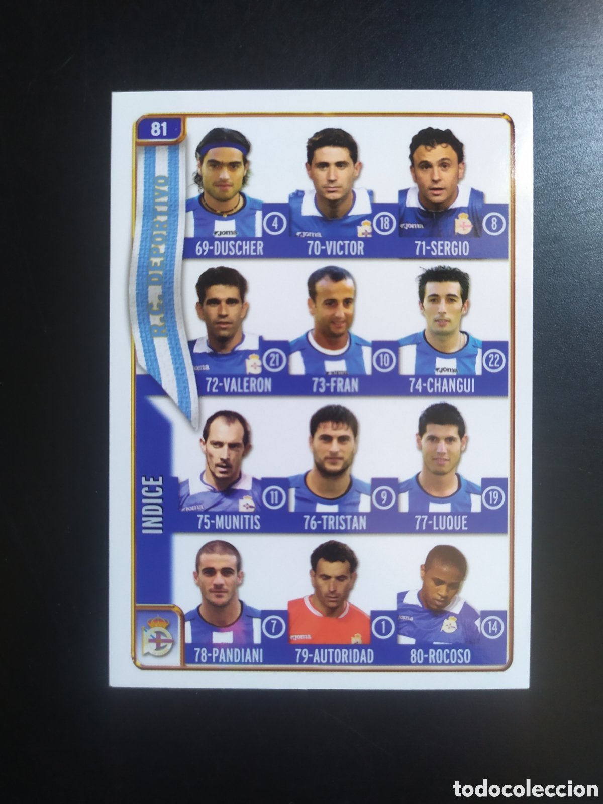 Cromos de f&uacute;tbol: Mundicromo fichas liga 2004 2005 04 05 indice n&deg; 81 Deportivo Coru&ntilde;a