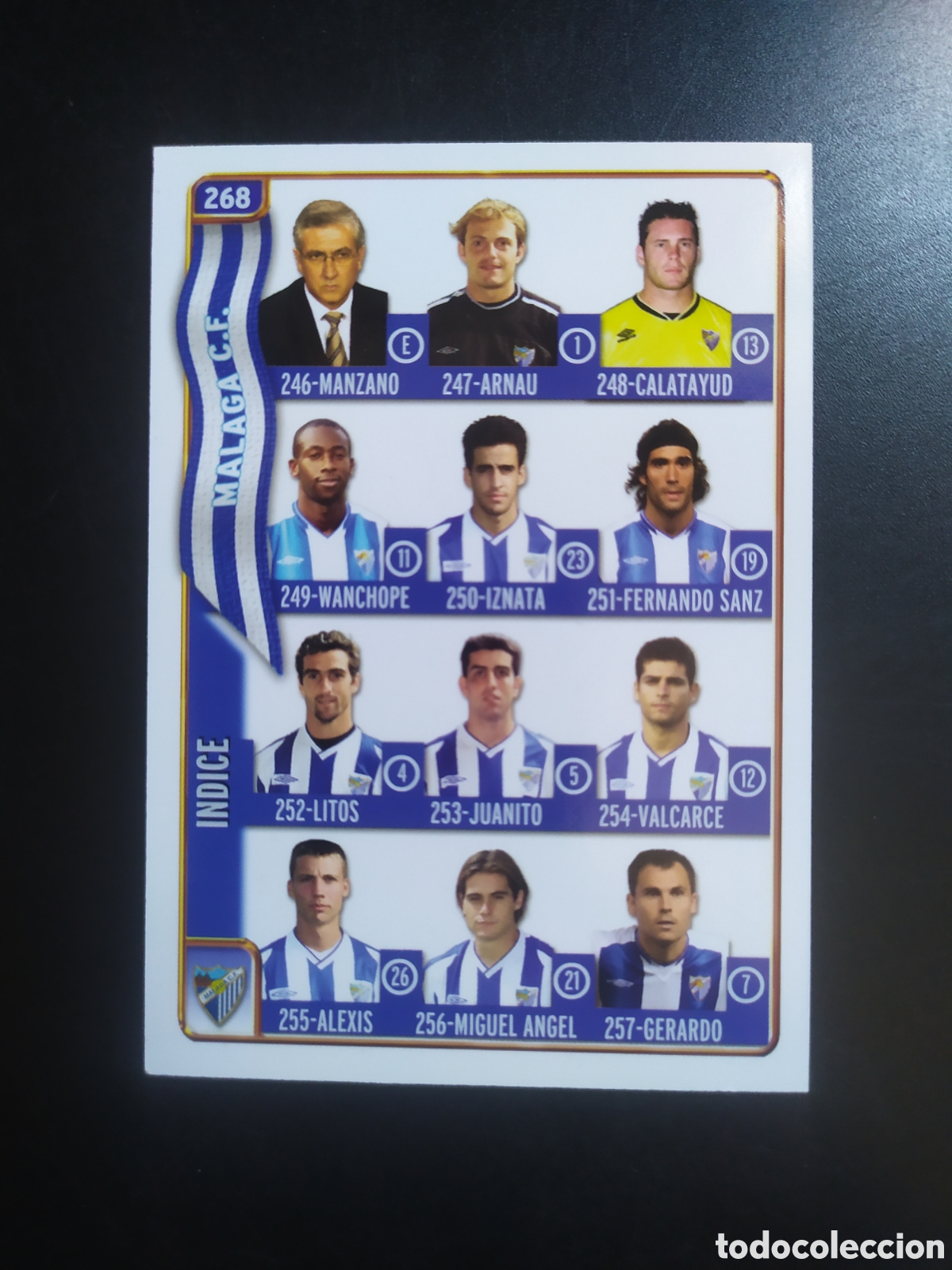 Cromos de f&uacute;tbol: Mundicromo fichas Liga 2004 2005 04 05 indice n&deg; 268 M&aacute;laga
