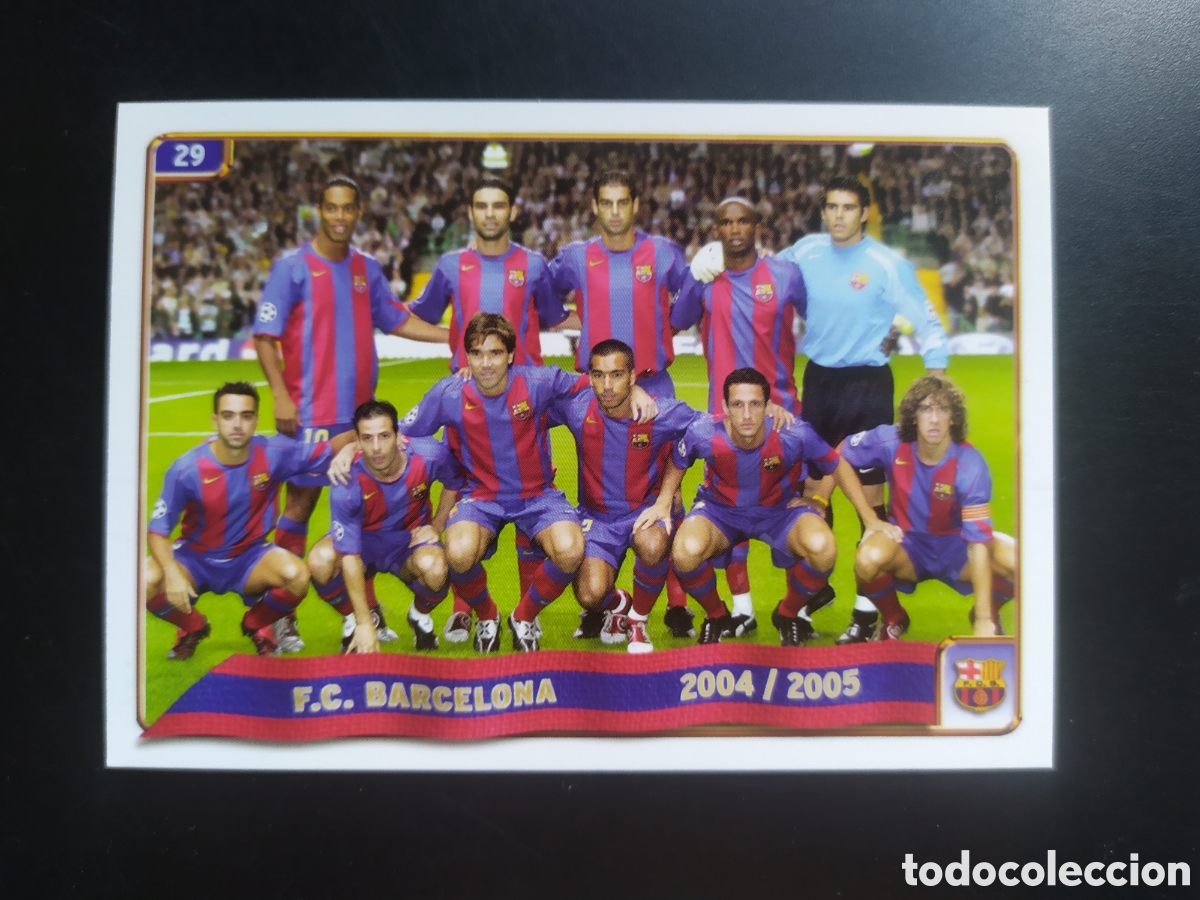 Cromos de f&uacute;tbol: Mundicromo fichas Liga 2004 2005 04 05 alineaci&oacute;n himno castellano n&deg; 29 Barcelona