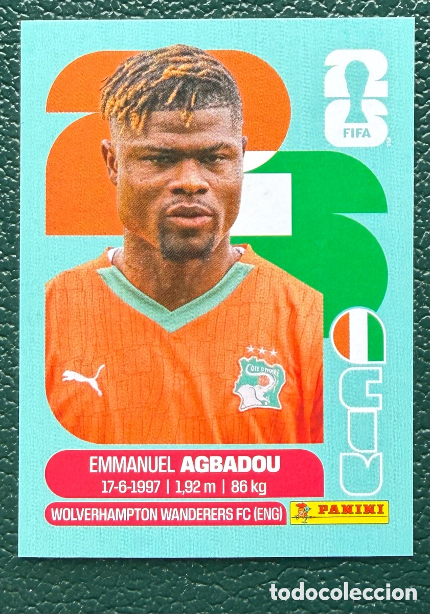 Fu&szlig;ball-Sticker: CIV 8 EMMANUEL AGBADOU COSTA DE MARFIL CROMOS ALBUM FIFA WORLD CUP MUNDIAL 2026 PANINI
