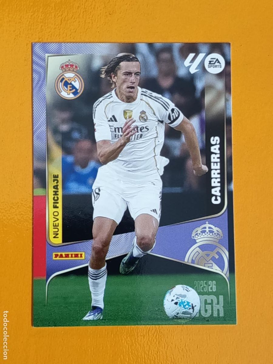 Cromos de f&uacute;tbol: 467 CARRERAS. NUEVO FICHAJE. REAL MADRID. C.F. MEGACRACKS 2025-26. PANINI